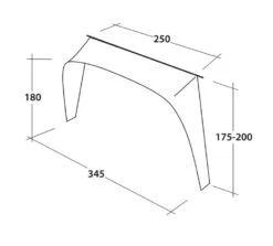 Outwell Lounge Vehicle Connector L -World Of Camping 111356 lounge vehicle connector l drawing perspective2