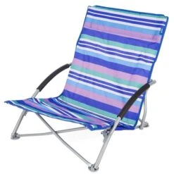 Yello Low Beach Chair Stripe Blue -World Of Camping 1whwmatm