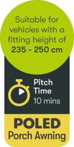 Quest Falcon 260 Poled Porch Caravan Awning -World Of Camping a3501 9 fullsize