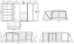Outdoor Revolution Airedale 6.0SE Air Tent -World Of Camping airedale 6se floorplan