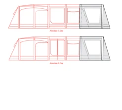 Outdoor Revolution Airedale 7.0SE / 9.0SE Front Porch Extension -World Of Camping airedale 7se 9se front porch extension floorplan 3
