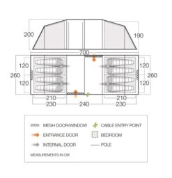Vango Castlewood 800XL Tent Package -World Of Camping floorplan castlewood 800xl