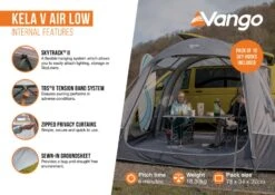 Vango Kela V Low Air Drive Away Awning -World Of Camping kela v air low2