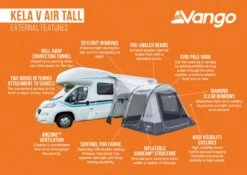 Vango Kela V Tall AirAway Drive Away Awning -World Of Camping kela v air tall