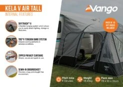 Vango Kela V Tall AirAway Drive Away Awning -World Of Camping kela v air tall2