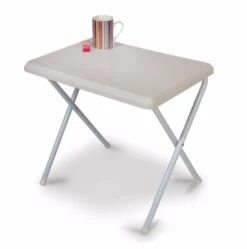 Resin Low Profile White Table -World Of Camping mini table white 0 1