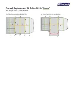 Outwell Air Repair Tube Green 610cm - 725cm 11 Outwell Air Repair Tube Green 610cm - 725cm -World Of Camping outwell tube kit green