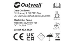 Outwell Squall Tent Pump 12V -World Of Camping pump