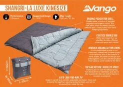 Vango Shangri-La Luxe Kingsize Sleeping Bag -World Of Camping shangri la luxe kingsize infographic medium