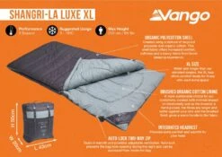 Vango Shangri-La Luxe XL Sleeping Bag -World Of Camping shangri la luxe xl infographic medium