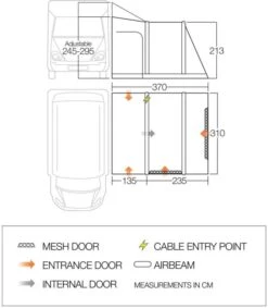 Vango Kela V Tall AirAway Drive Away Awning -World Of Camping vango 2020 awnings floorplan kela iii tall 2